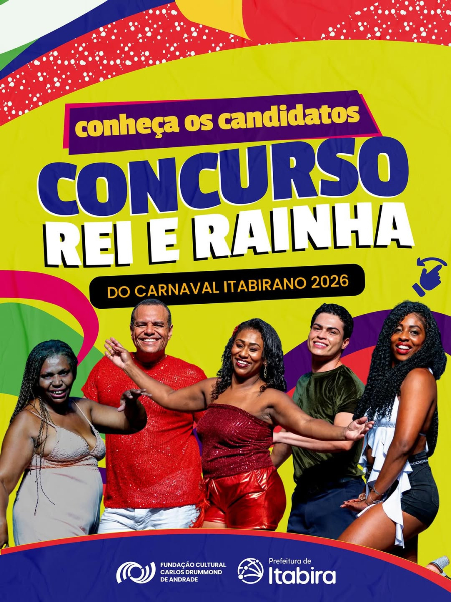 A Realeza da Alegria: Conheça os Candidatos a Rei Momo e Rainha do Carnaval Itabirano 2026