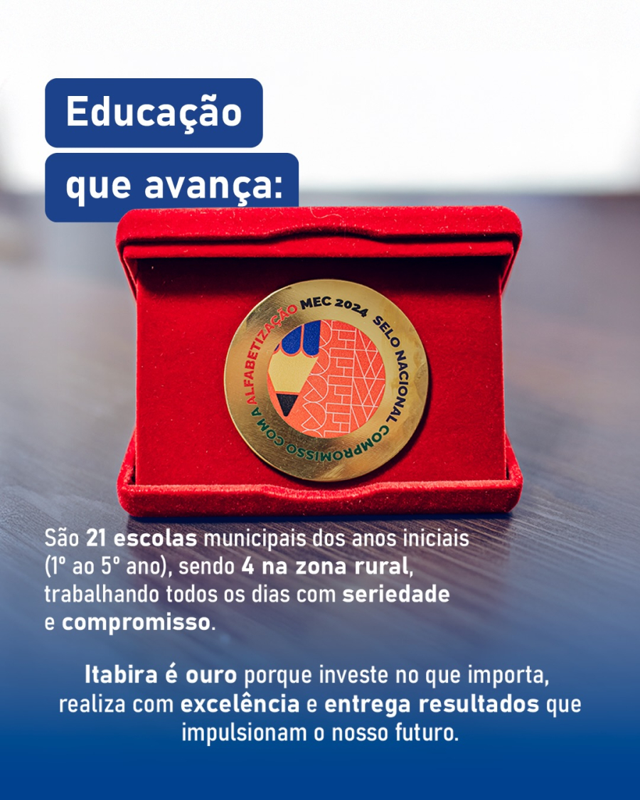 Itabira Consolida Excelência Educacional com o Segundo Selo Ouro de Alfabetização Consecutivo