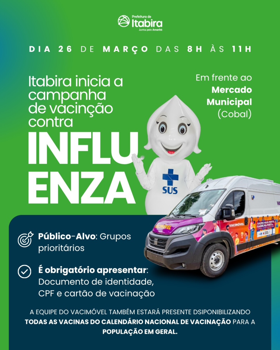 Itabira Dá Início à Campanha de Vacinação Contra a Influenza: Proteja-se Antes do Inverno